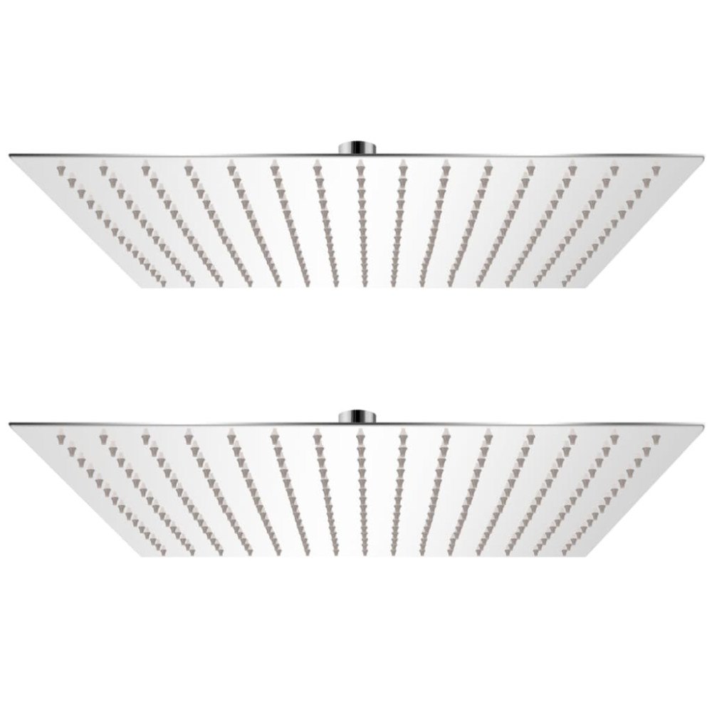 vidaXL Regnduschhuvud 2 st rostfritt stål 40x40 cm