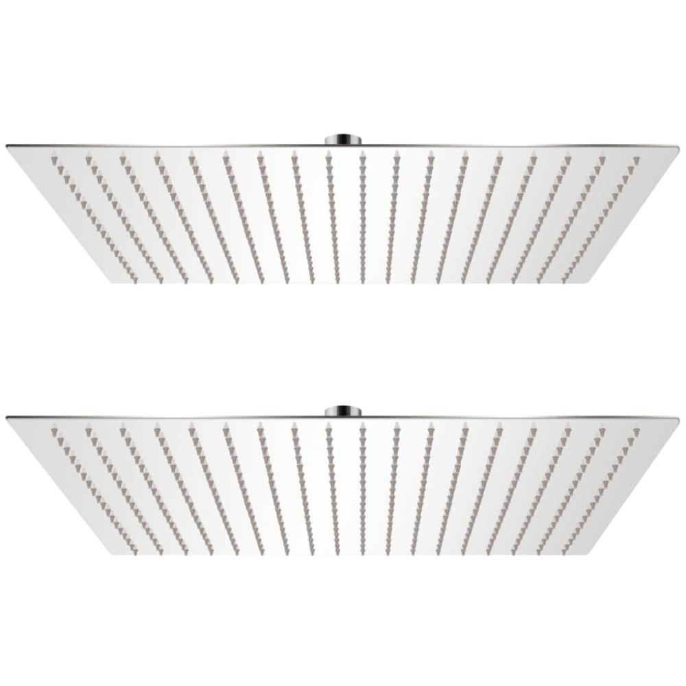 vidaXL Regnduschhuvud 2 st rostfritt stål 50x50 cm