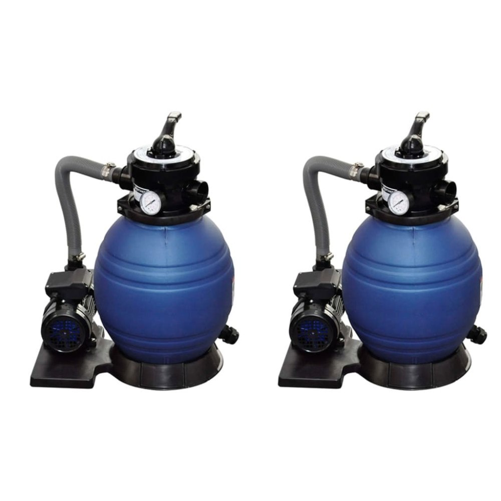 vidaXL Sandfilterpumpar 2 st 400 W 11000 L/tim