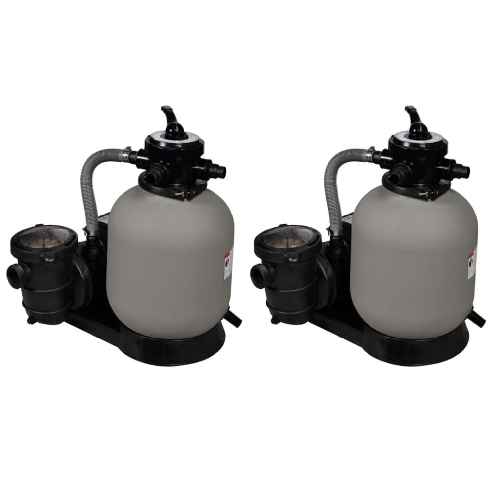 vidaXL Sandfilterpumpar 2 st 600 W 17000 l/tim