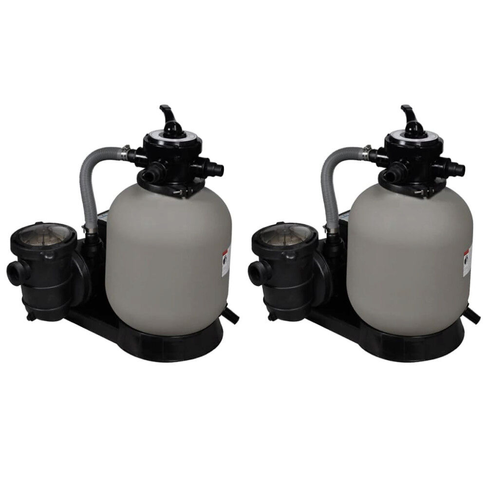 vidaXL Sandfilterpumpar 2 st 600 W 17000 l/tim
