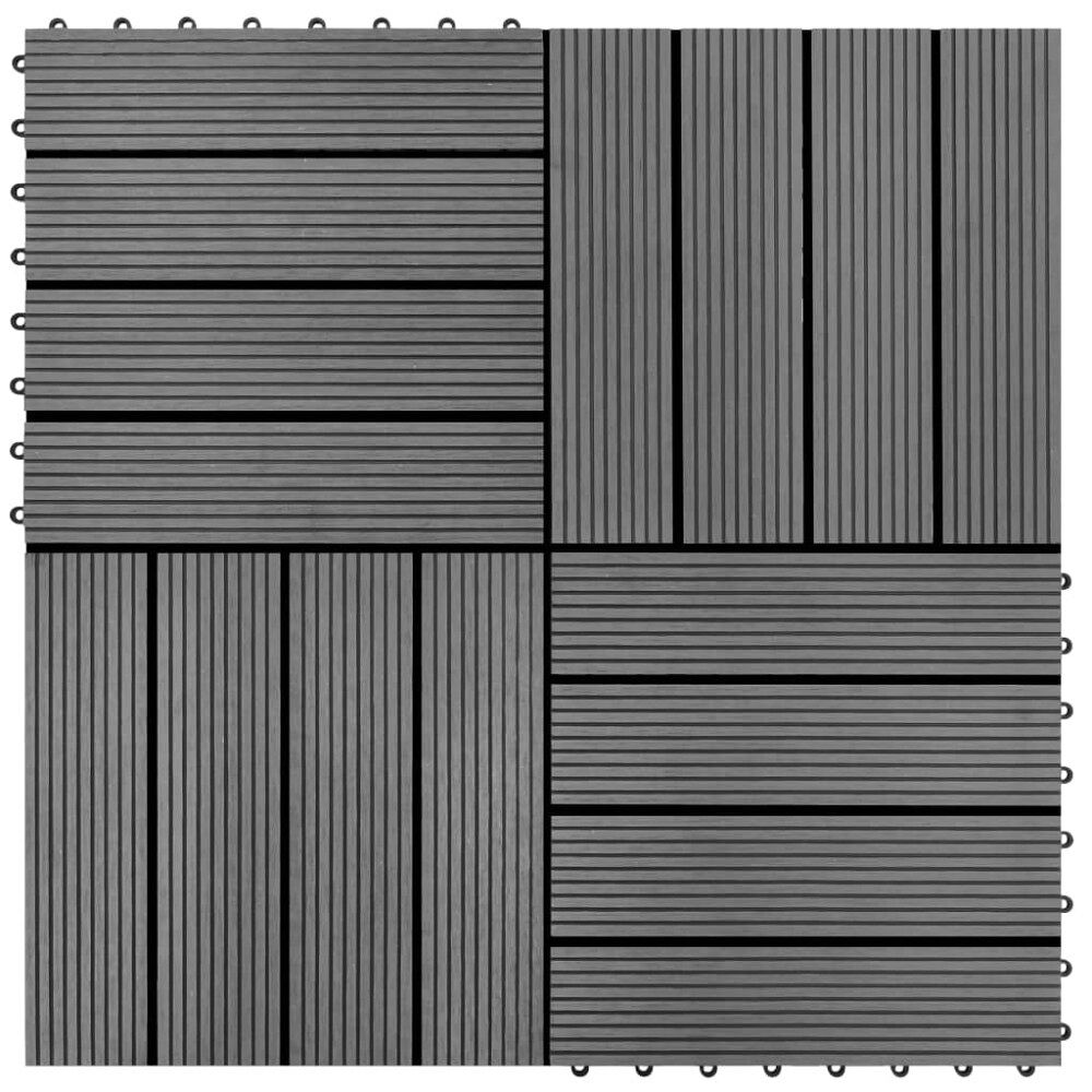 vidaXL Trall 22 st 30x30 cm 2 kvm WPC grå