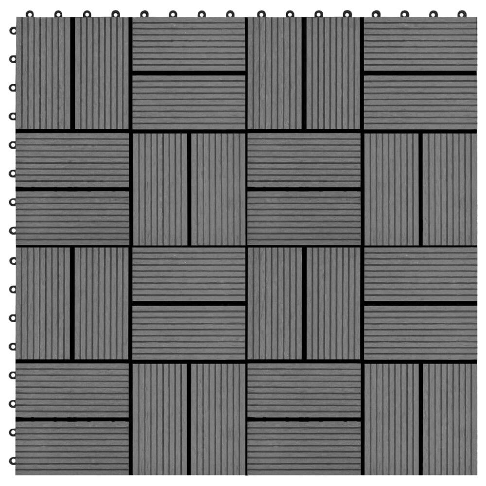 vidaXL Trall 22 st 30x30 cm 2 kvm WPC grå