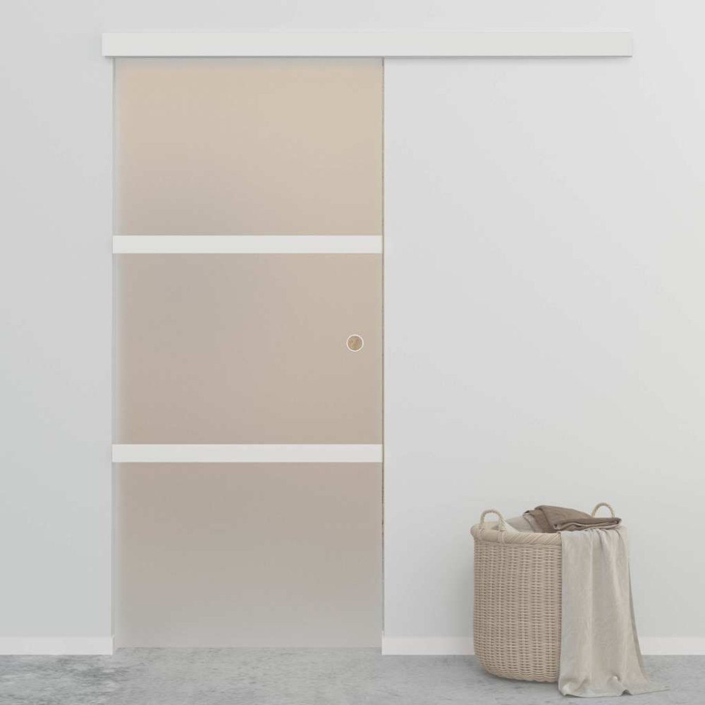 vidaXL Skjutdörr ESG-glas och aluminium 90x212 cm silver