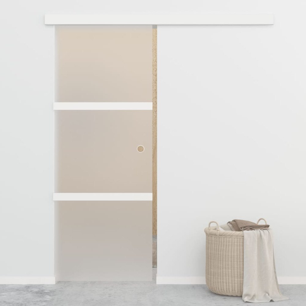 vidaXL Skjutdörr med mjukstopp ESG-glas och aluminium 76x205 cm