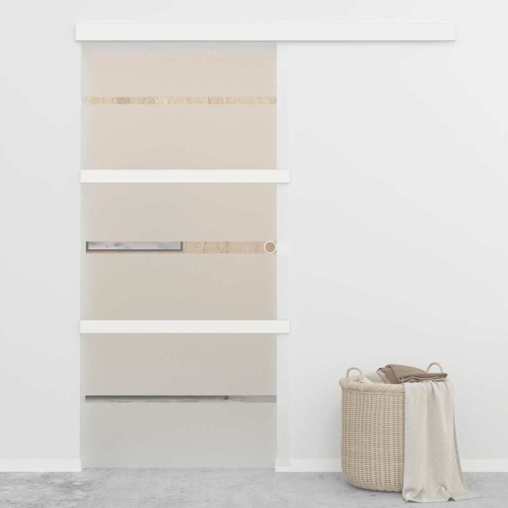 vidaXL Skjutdörr ESG-glas och aluminium 102,5x212 cm silver