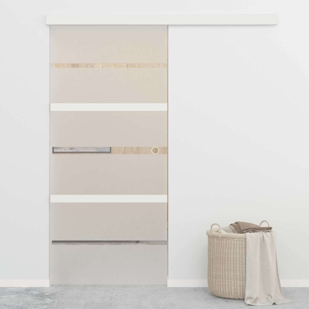 vidaXL Skjutdörr med mjukstopp ESG-glas och aluminium 90x205 cm