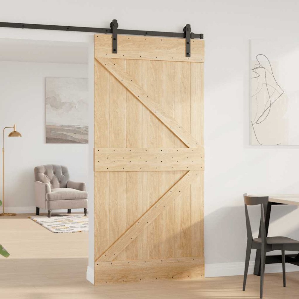 vidaXL Dörr 100x210 cm massiv furu