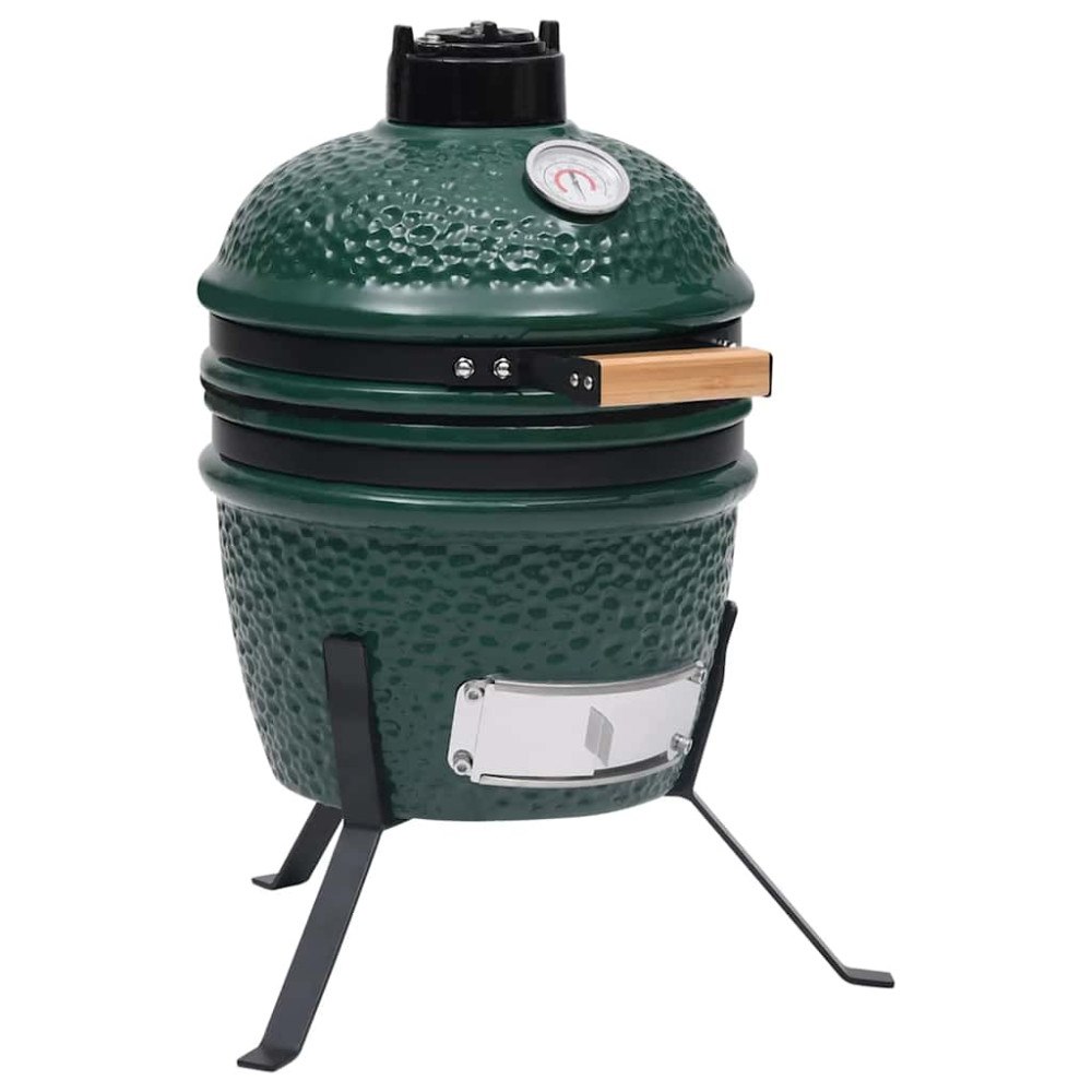 vidaXL Kamado Rökgrill 2-i-1 keramik 56 cm grön