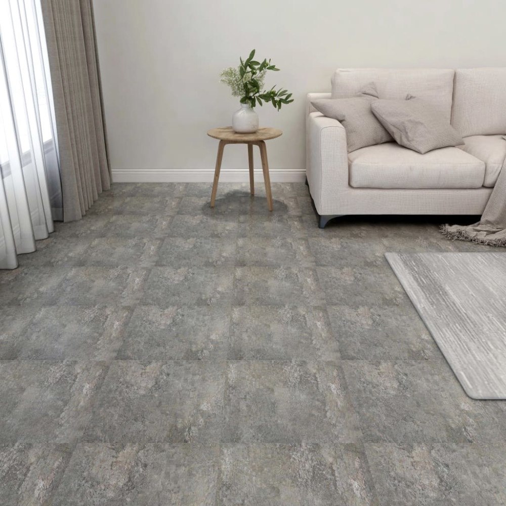 vidaXL Självhäftande golvplankor 55 st PVC 5,11 m² grå