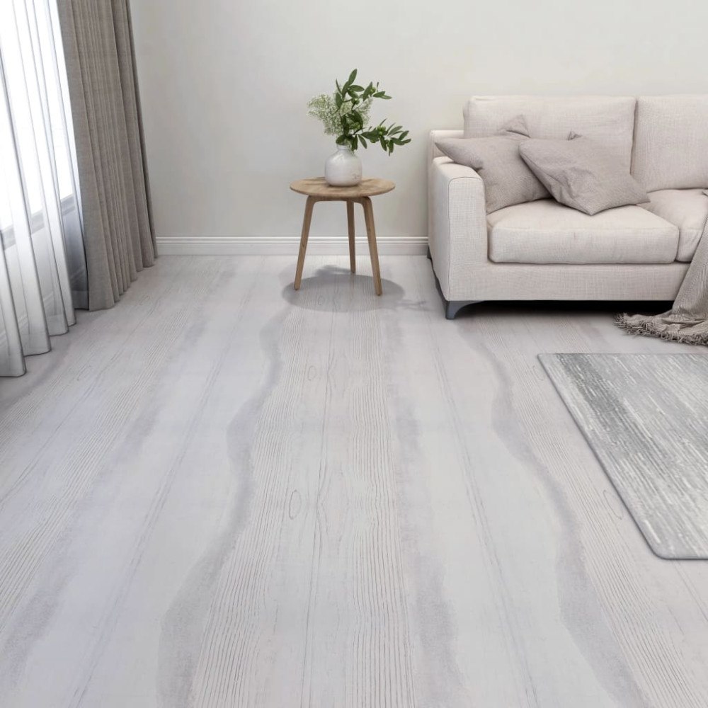 vidaXL Självhäftande golvplankor 55 st PVC 5,11 m² ljusgrå