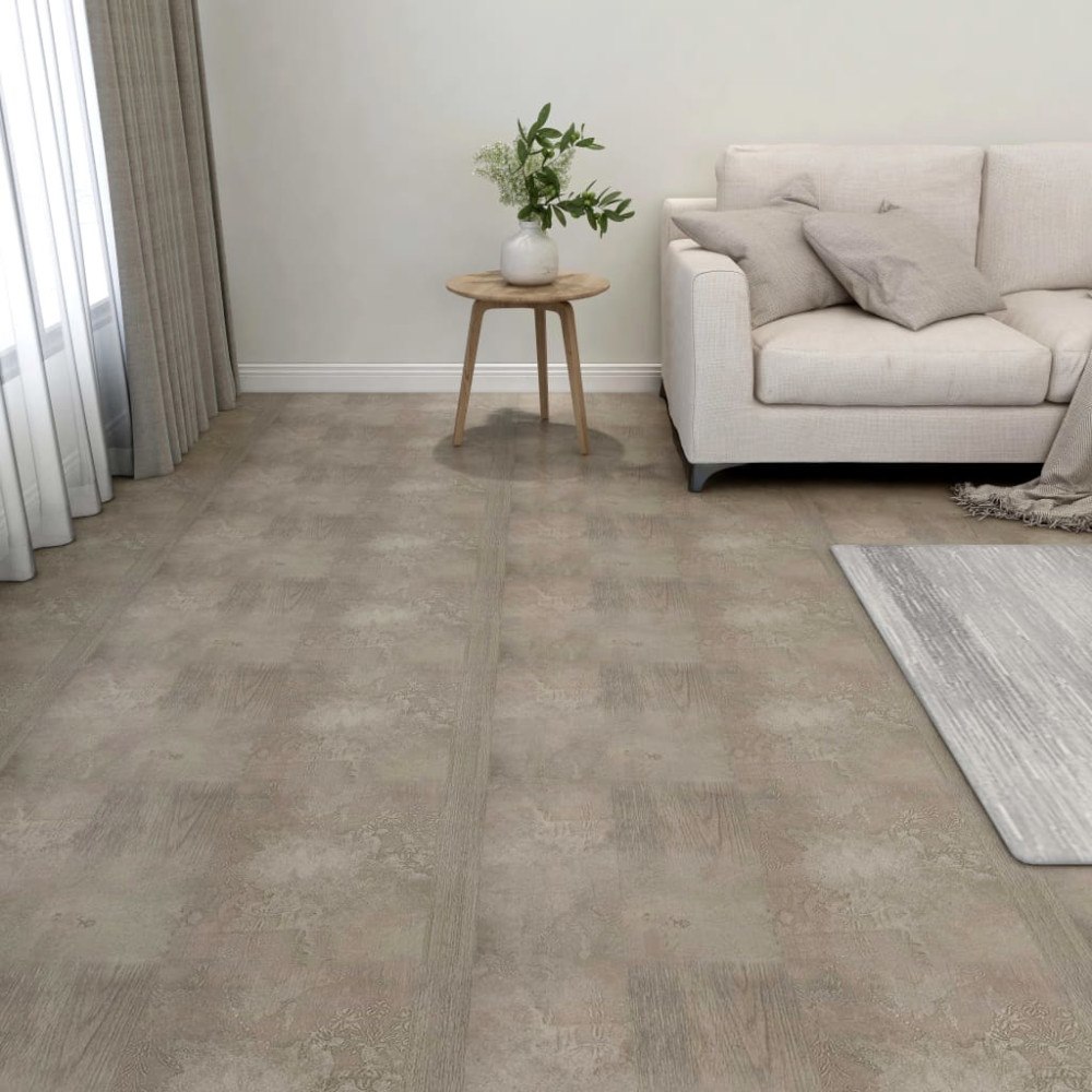 vidaXL Självhäftande golvplankor 55 st PVC 5,11 m² grå