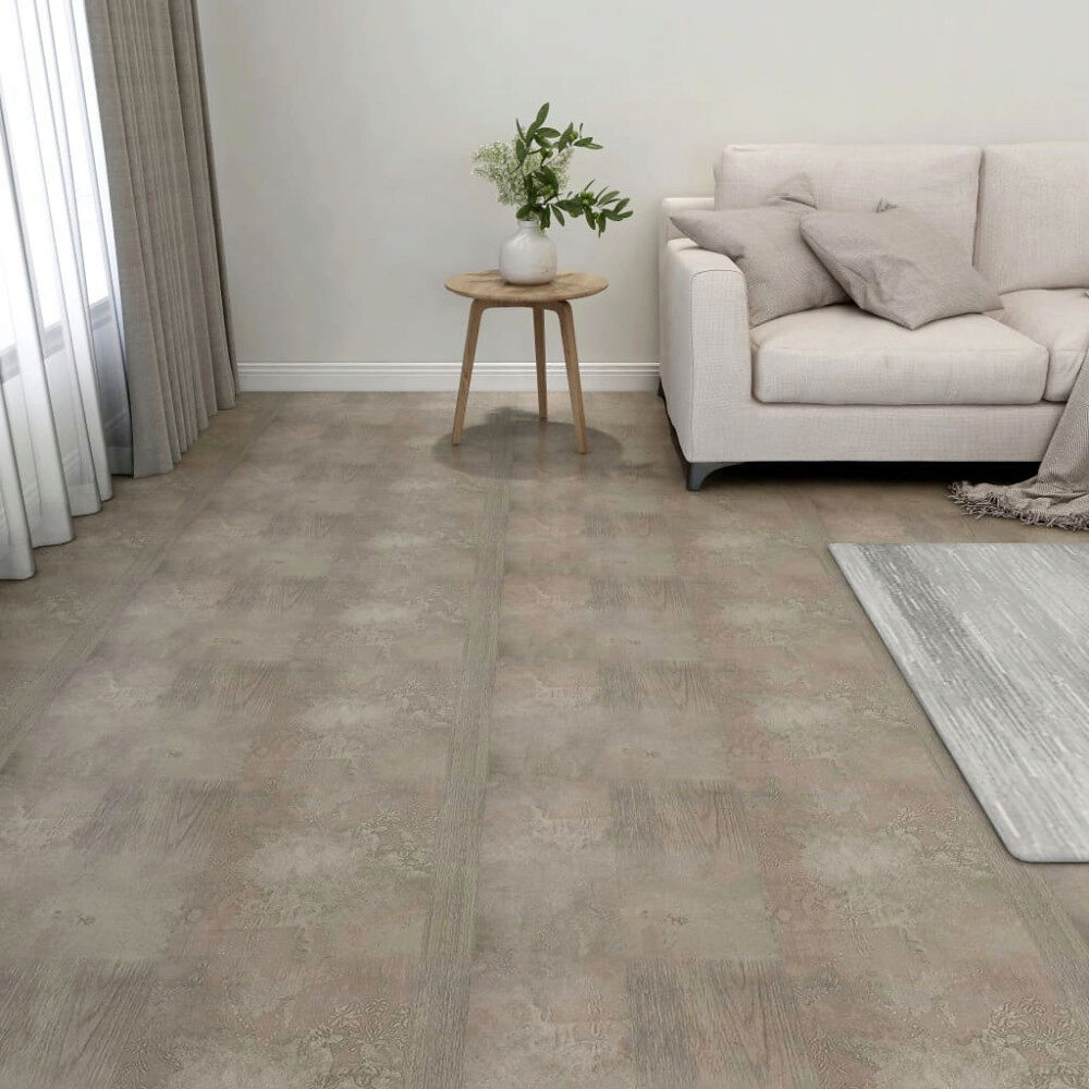 vidaXL Självhäftande golvplankor 55 st PVC 5,11 m² grå