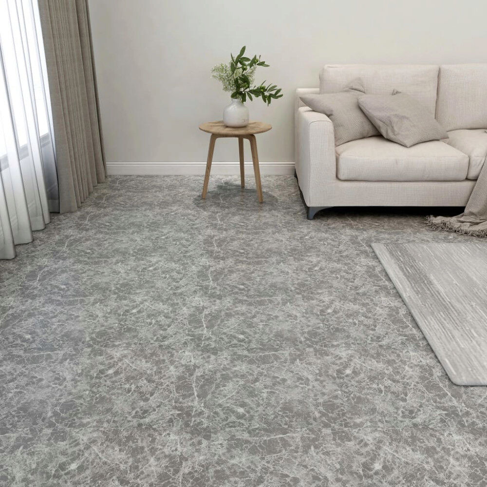 vidaXL Självhäftande golvplankor 55 st PVC 5,11 m² betonggrå
