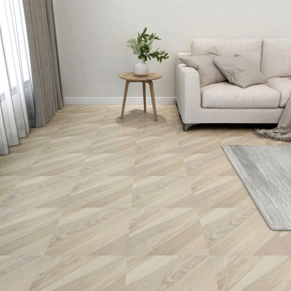 vidaXL Självhäftande golvplankor 55 st PVC 5,11 m² beige ränder