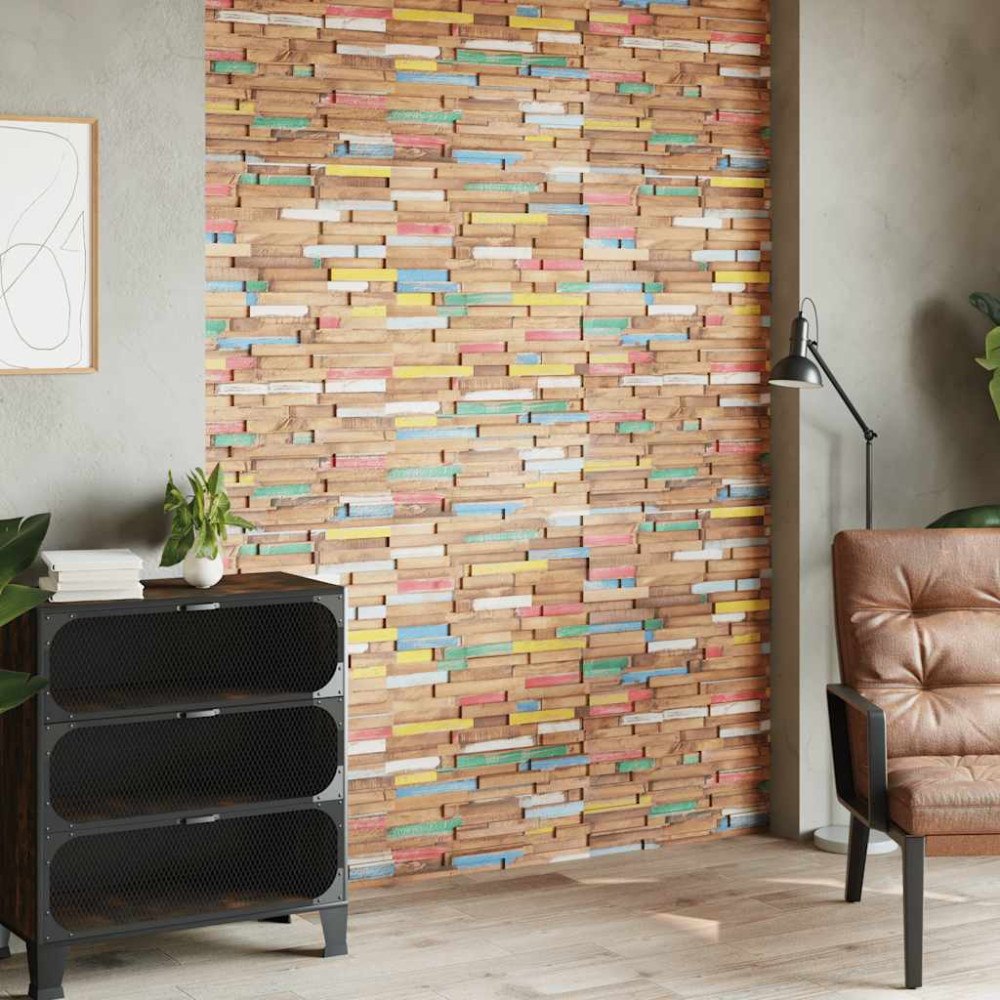 vidaXL Väggbeklädnad 10 st 1,03 m² massiv teak