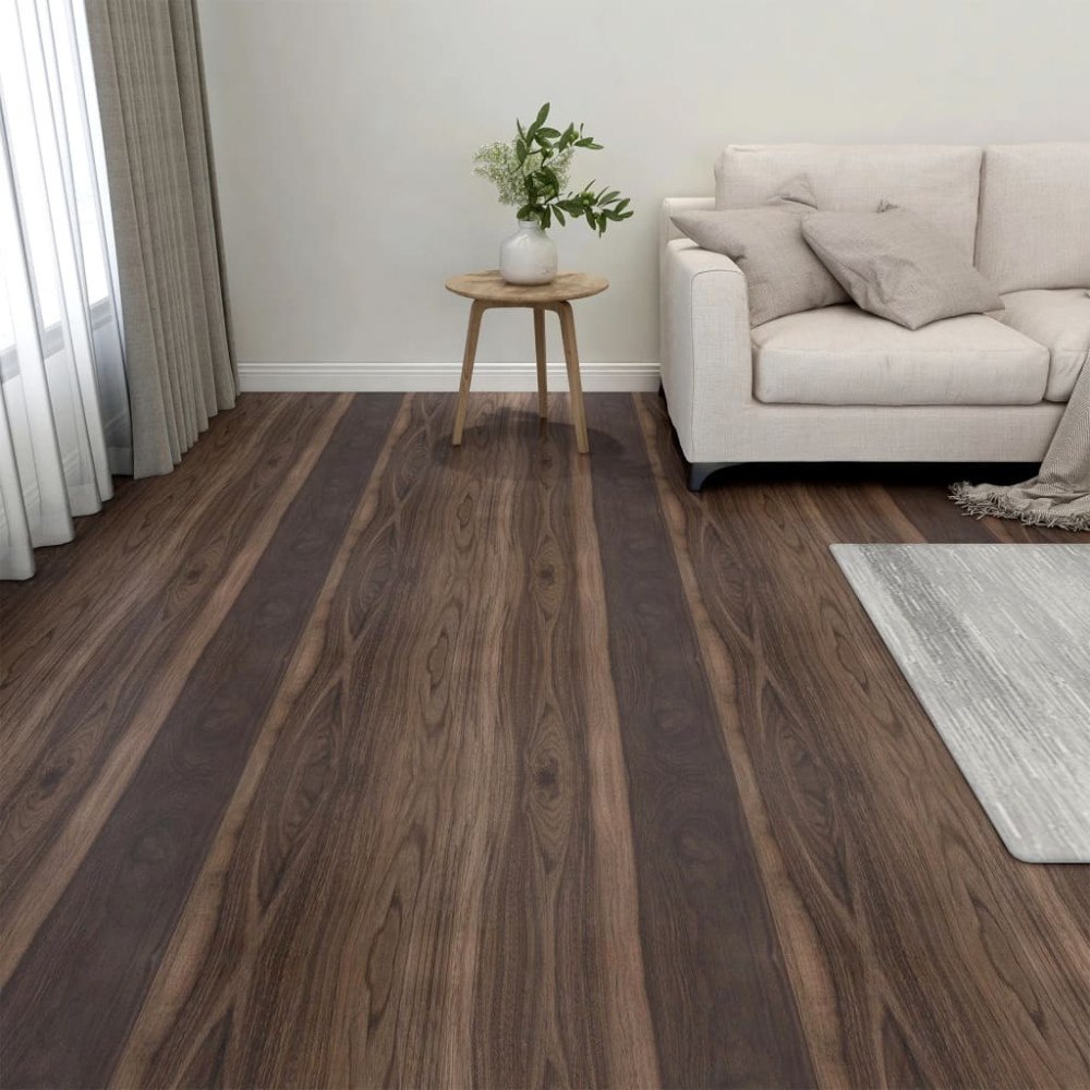 vidaXL Självhäftande golvplankor 20 st PVC 1,86 m² mörkbrun