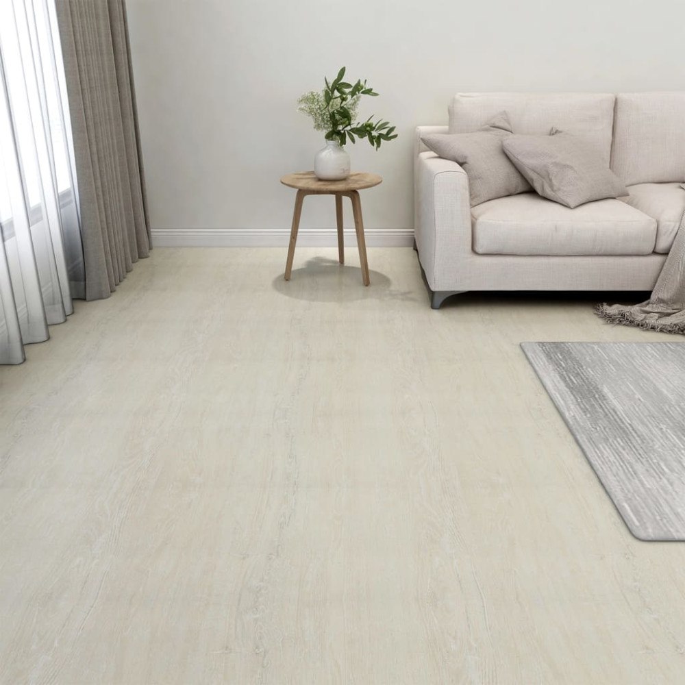 vidaXL Självhäftande golvplankor 20 st PVC 1,86 m² gräddvit
