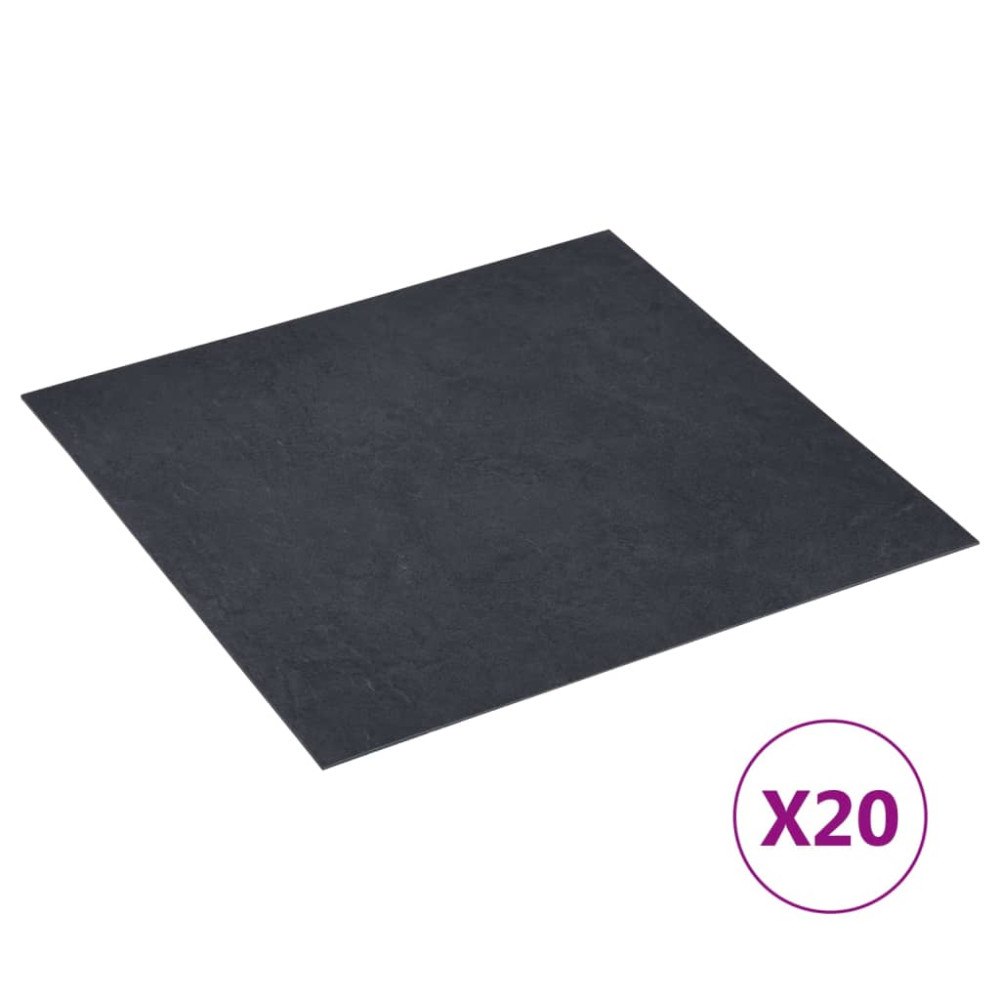 vidaXL Självhäftande golvplankor 20 st PVC 1,86 m² marmorsvart