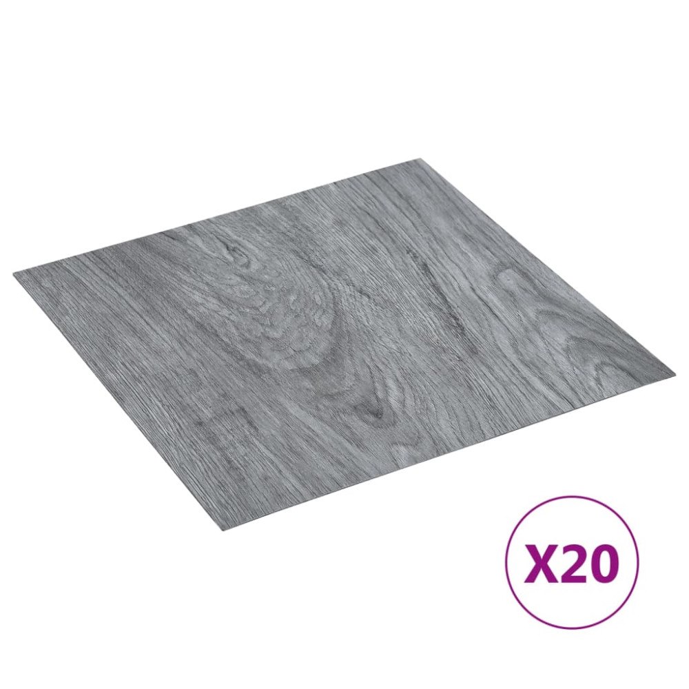 vidaXL Självhäftande golvplankor 20 st PVC 1,86 m² ljusgrå