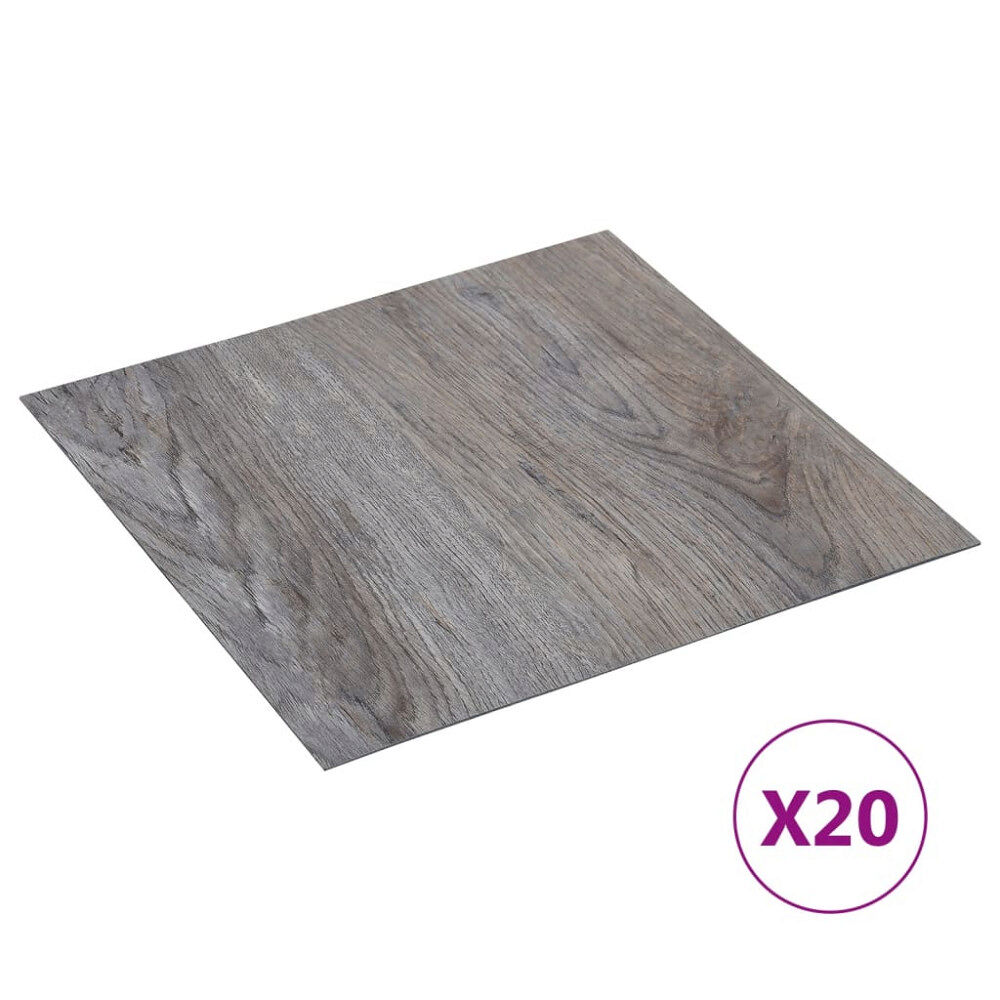 vidaXL Självhäftande golvplankor 20 st PVC 1,86 m² ljusbrun
