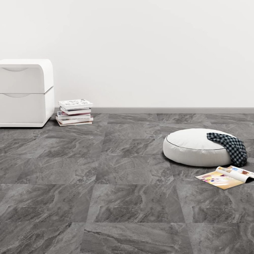 vidaXL Självhäftande golvplankor 20 st PVC 1,86 m² svart med mönster