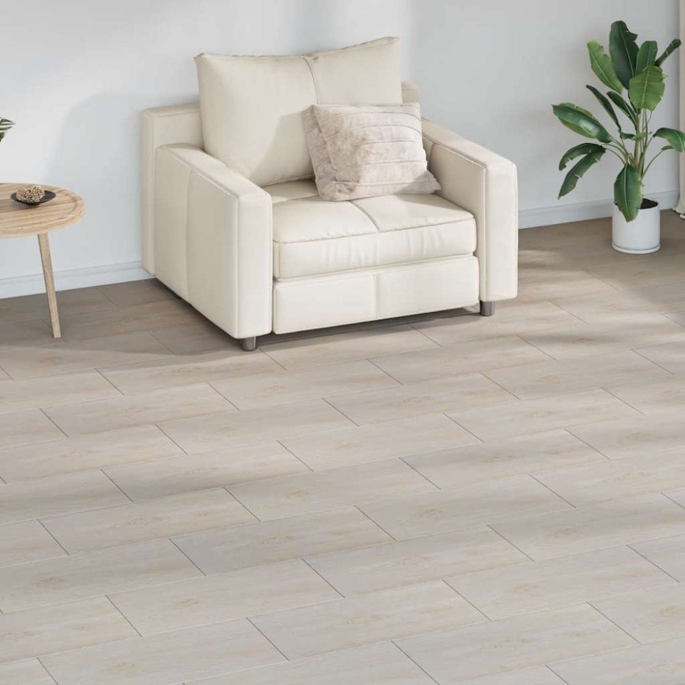 vidaXL Självhäftande PVC-golvplankor 5,21 m² ek 2 mm ek klassisk vit