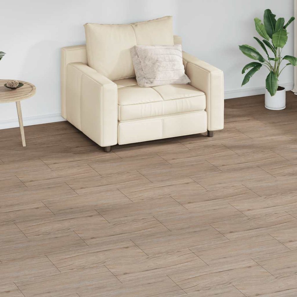 vidaXL Självhäftande PVC-golvplankor 5,21 m² 2 mm brun ek