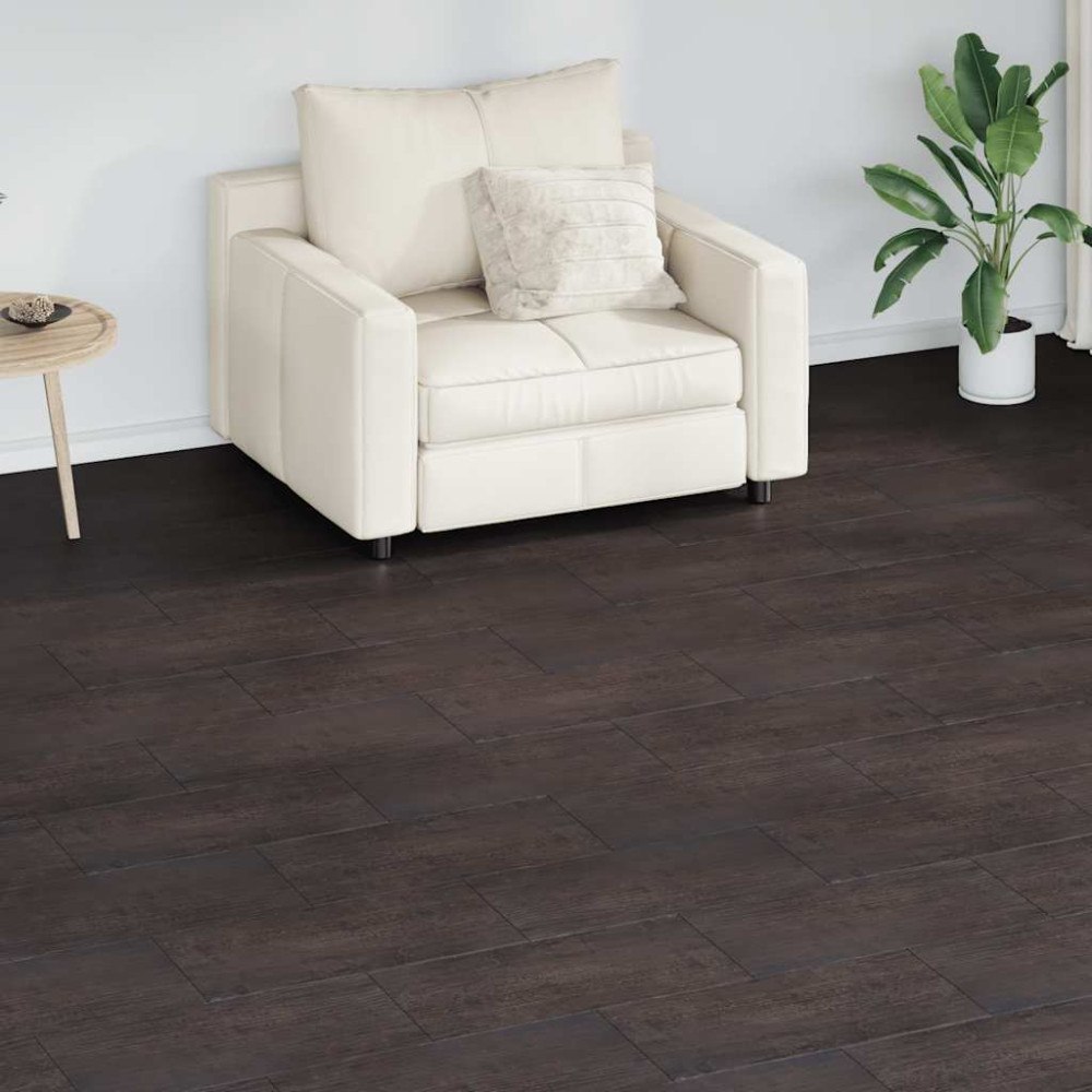 vidaXL Självhäftande PVC-golvplankor 5,21 m² 2 mm mörkbrun