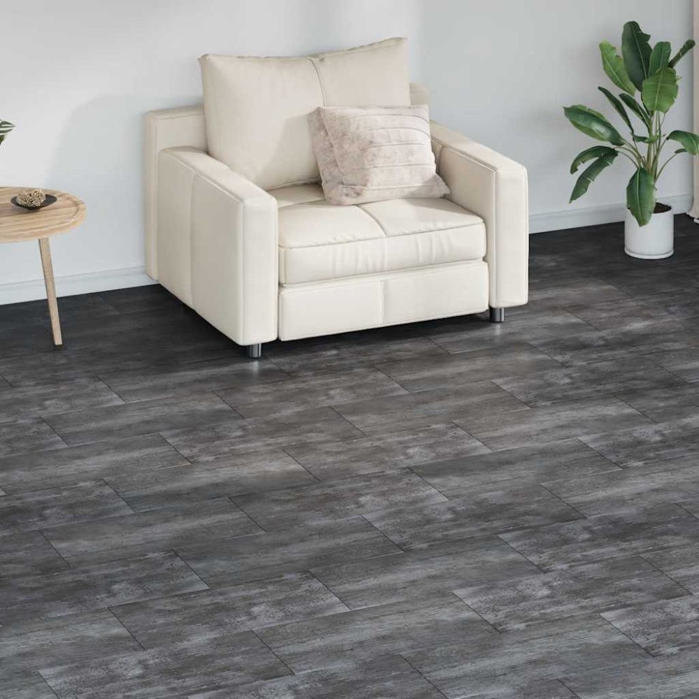 vidaXL Självhäftande PVC-golvplankor 5,21 m² 2 mm glansig grå