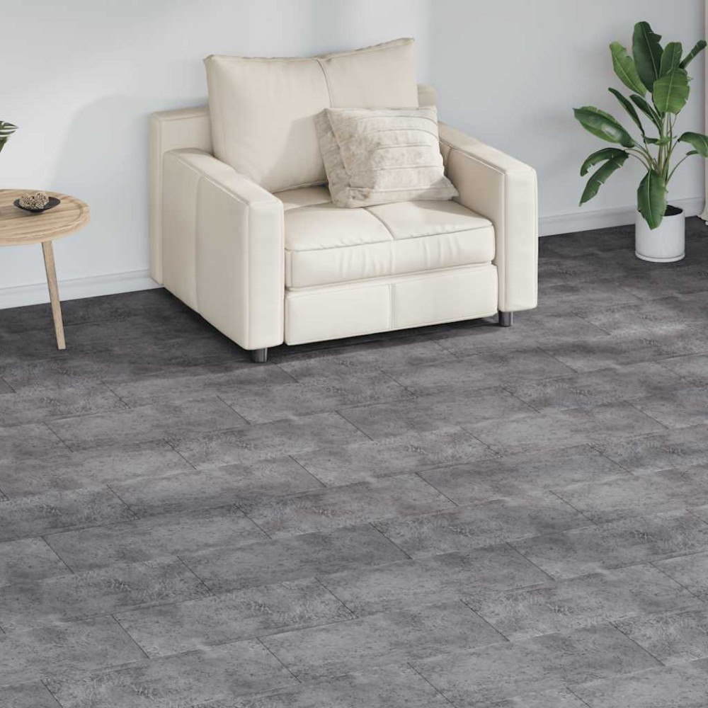 vidaXL Självhäftande PVC-golvplankor 5,21 m² 2 mm betonggrå