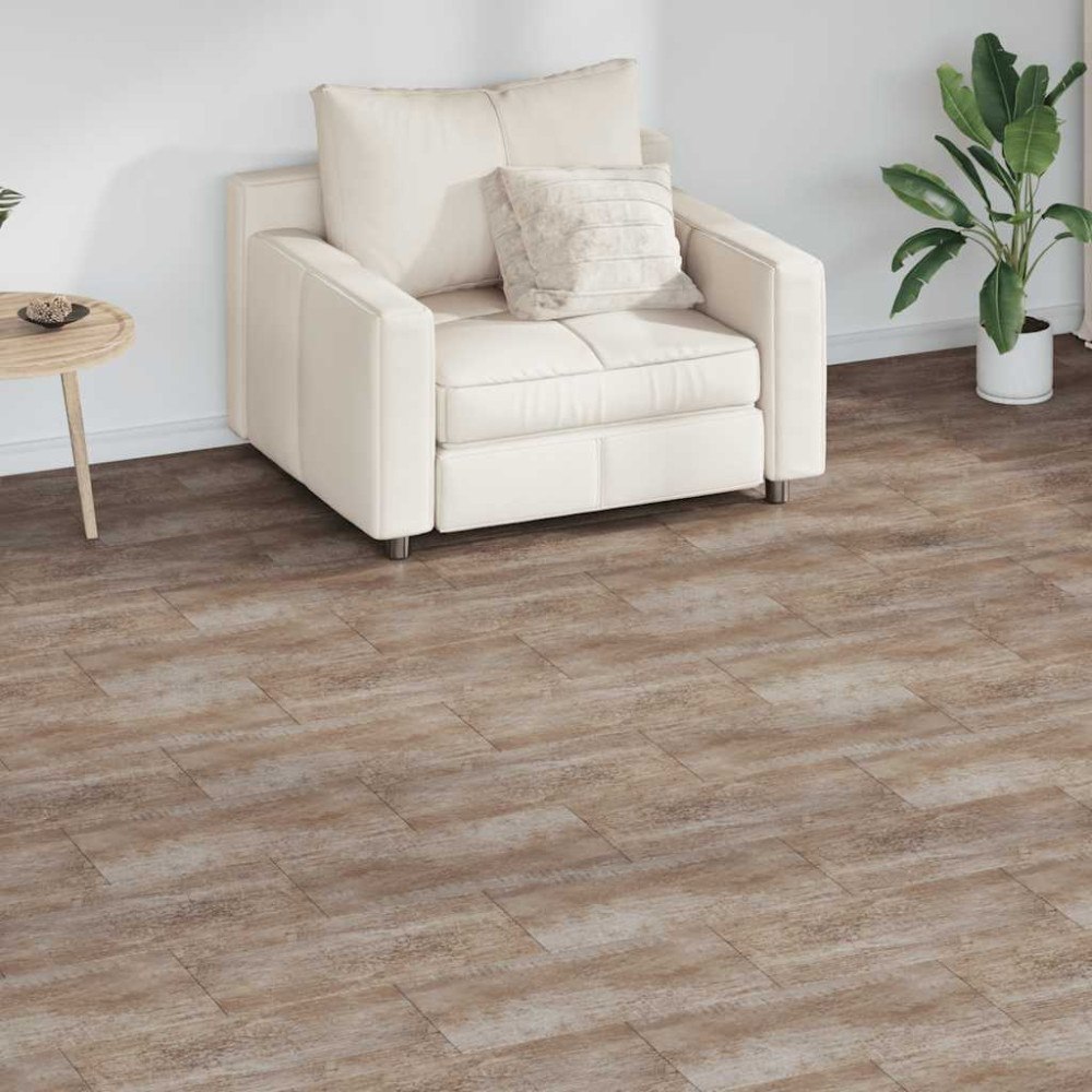 vidaXL Självhäftande PVC-golvplankor 5,21 m² 2 mm kalkfärgat trä