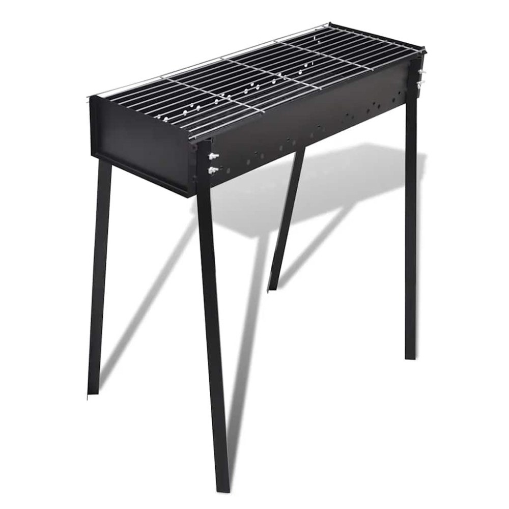 vidaXL Kolgrill rektangulär svart 75x28 cm