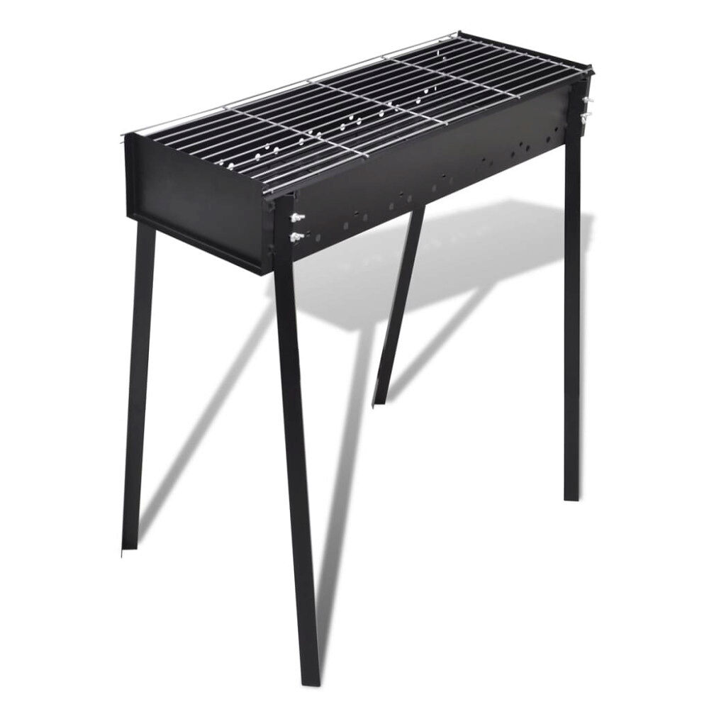 vidaXL Kolgrill rektangulär svart 75x28 cm