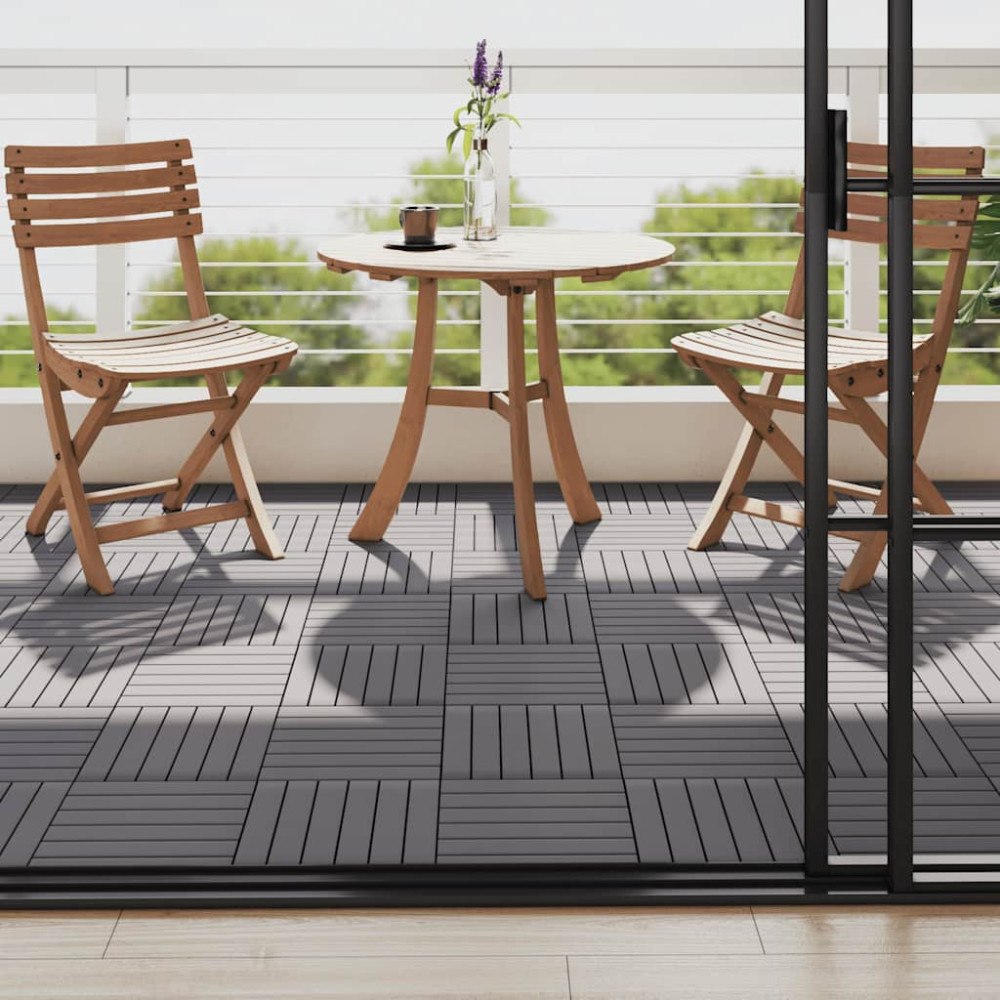 vidaXL Trall 10 st grå 30x30 cm massivt akaciaträ