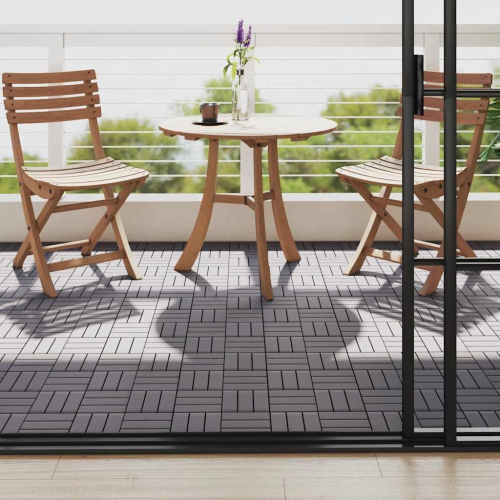 vidaXL Trall 10 st grå 30x30 cm massivt akaciaträ