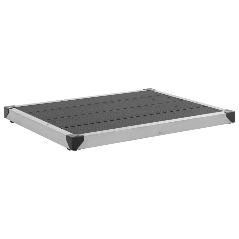 vidaXL Golv till utedusch WPC rostfritt stål 80x62 cm grå