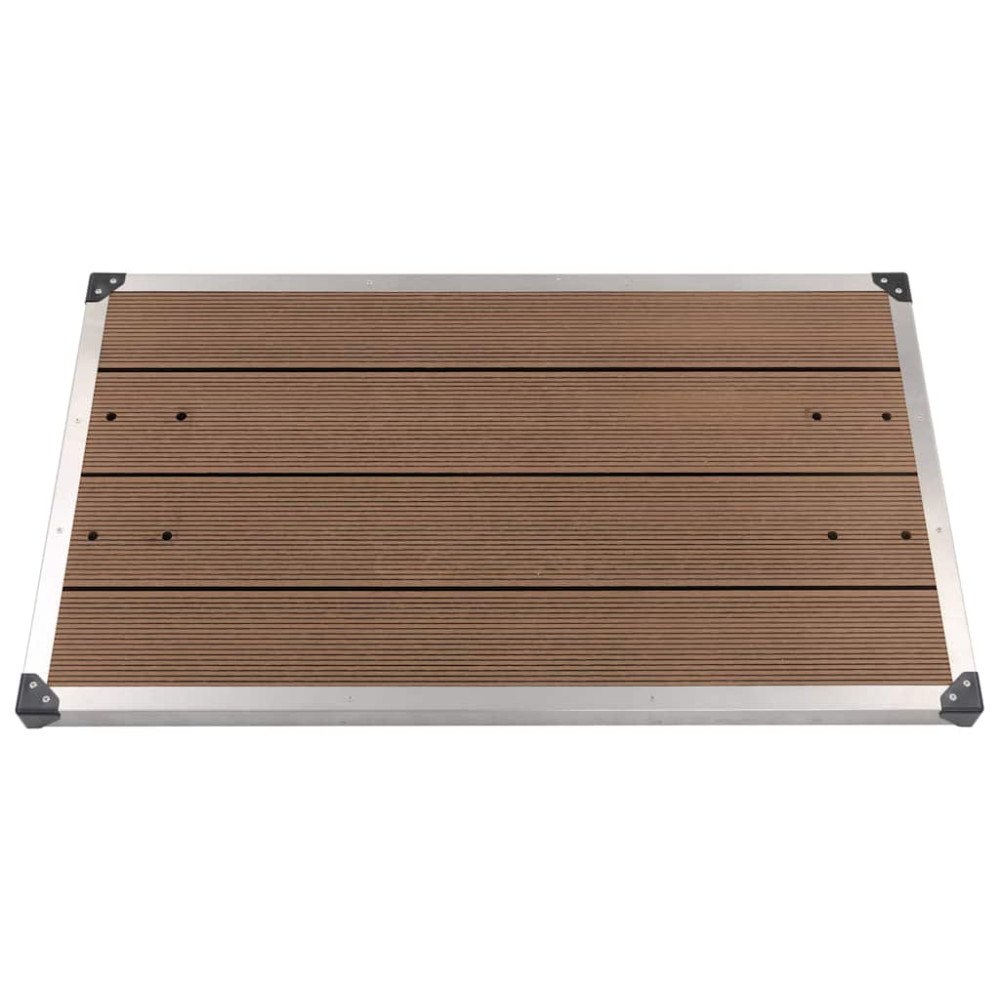 vidaXL Golv till utedusch WPC rostfritt stål 110x62 cm brun