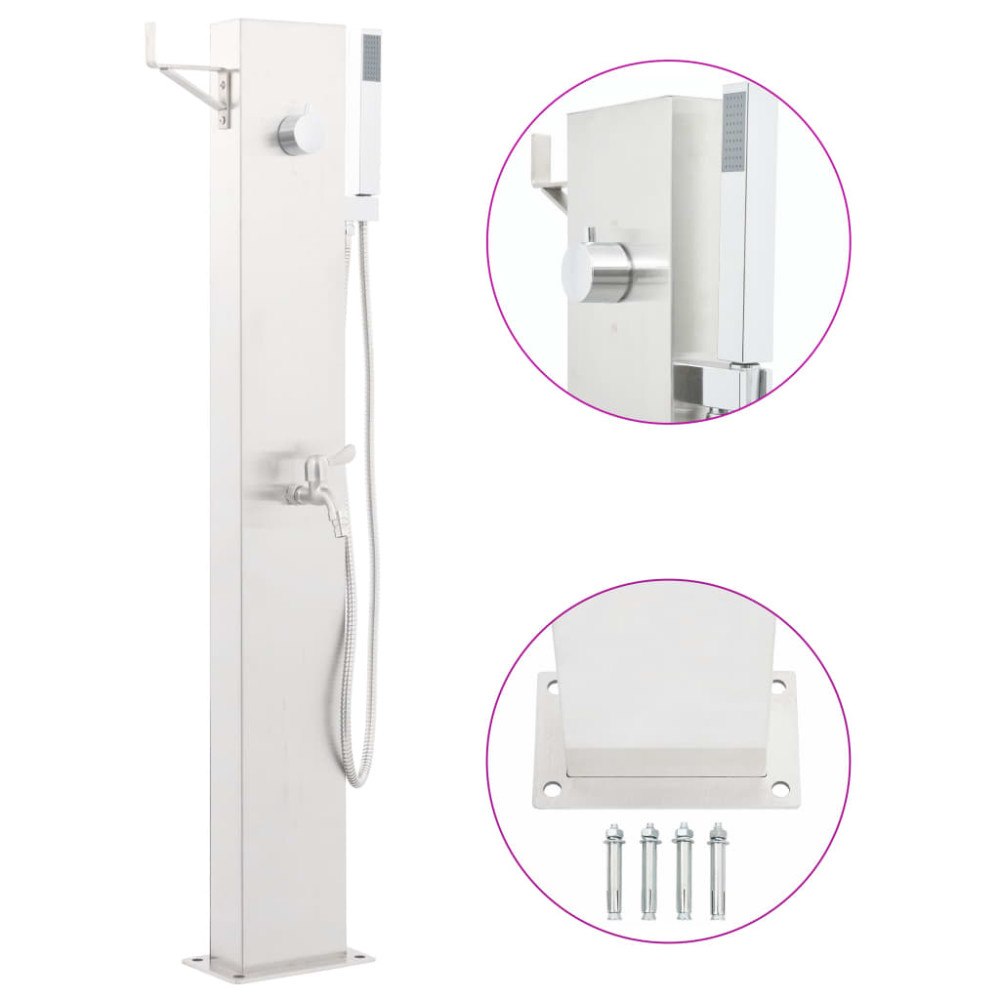 vidaXL Utedusch 110 cm rostfritt stål