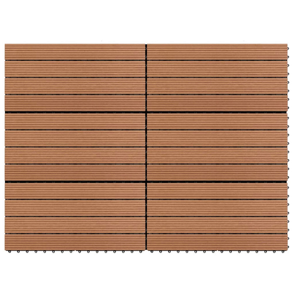 vidaXL Markplattor WPC 60x30 cm 6 st 1 m² brun