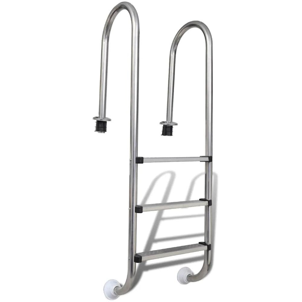 vidaXL Poolstege 3 steg rostfritt stål 304 120 cm