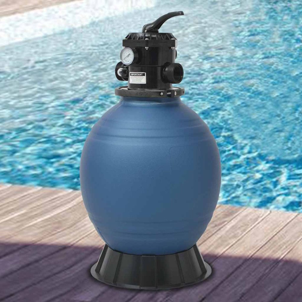 vidaXL Sandfilter och 6-vägsventil blå 460 mm