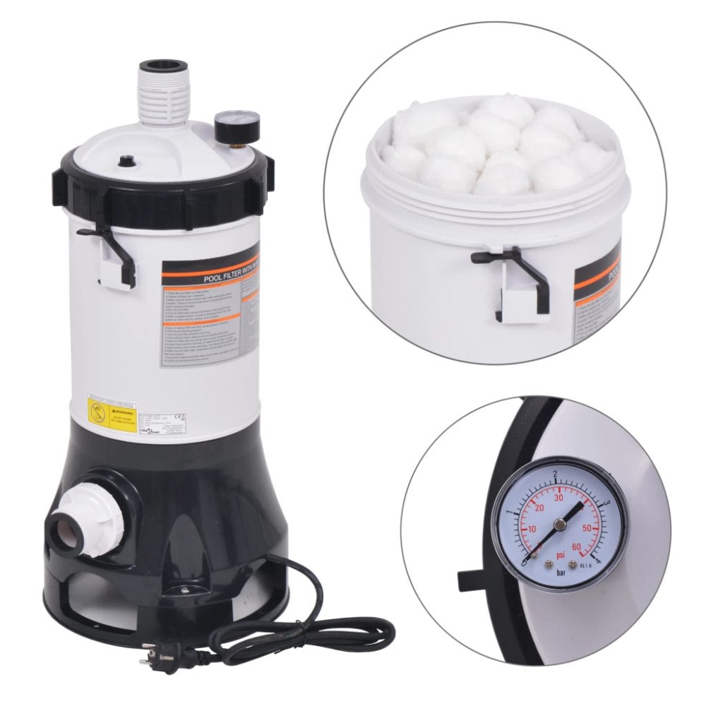 vidaXL Filterpump för pool 185 W 4,4 m³/tim