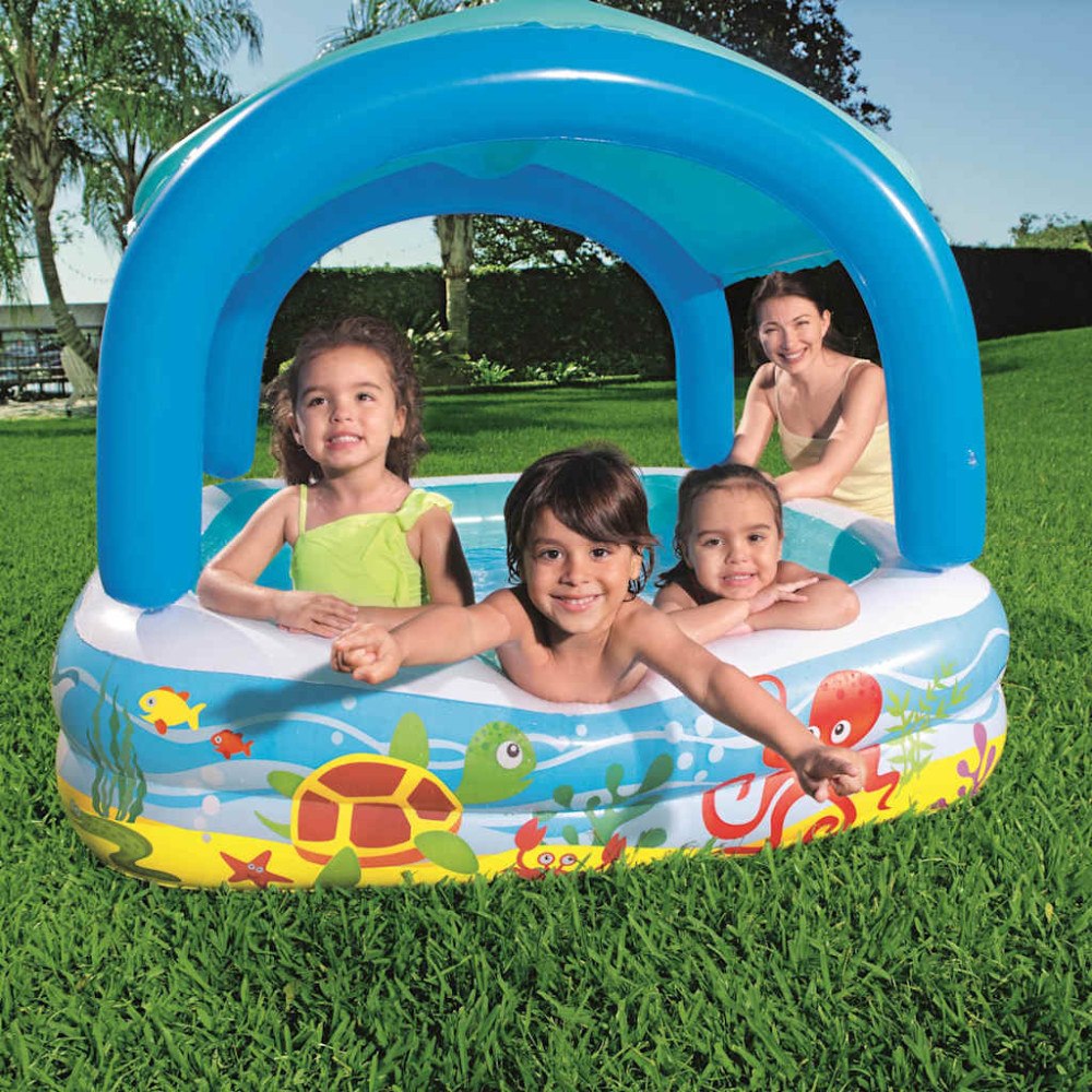 Bestway Bestway Lekpool med tak 140x140x114 cm blå 52192