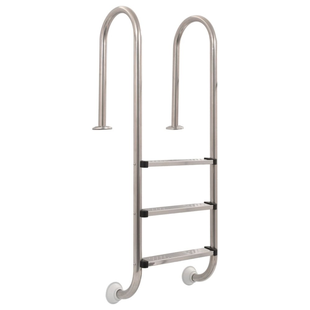 vidaXL Poolstege 3 steg rostfritt stål 304 120 cm