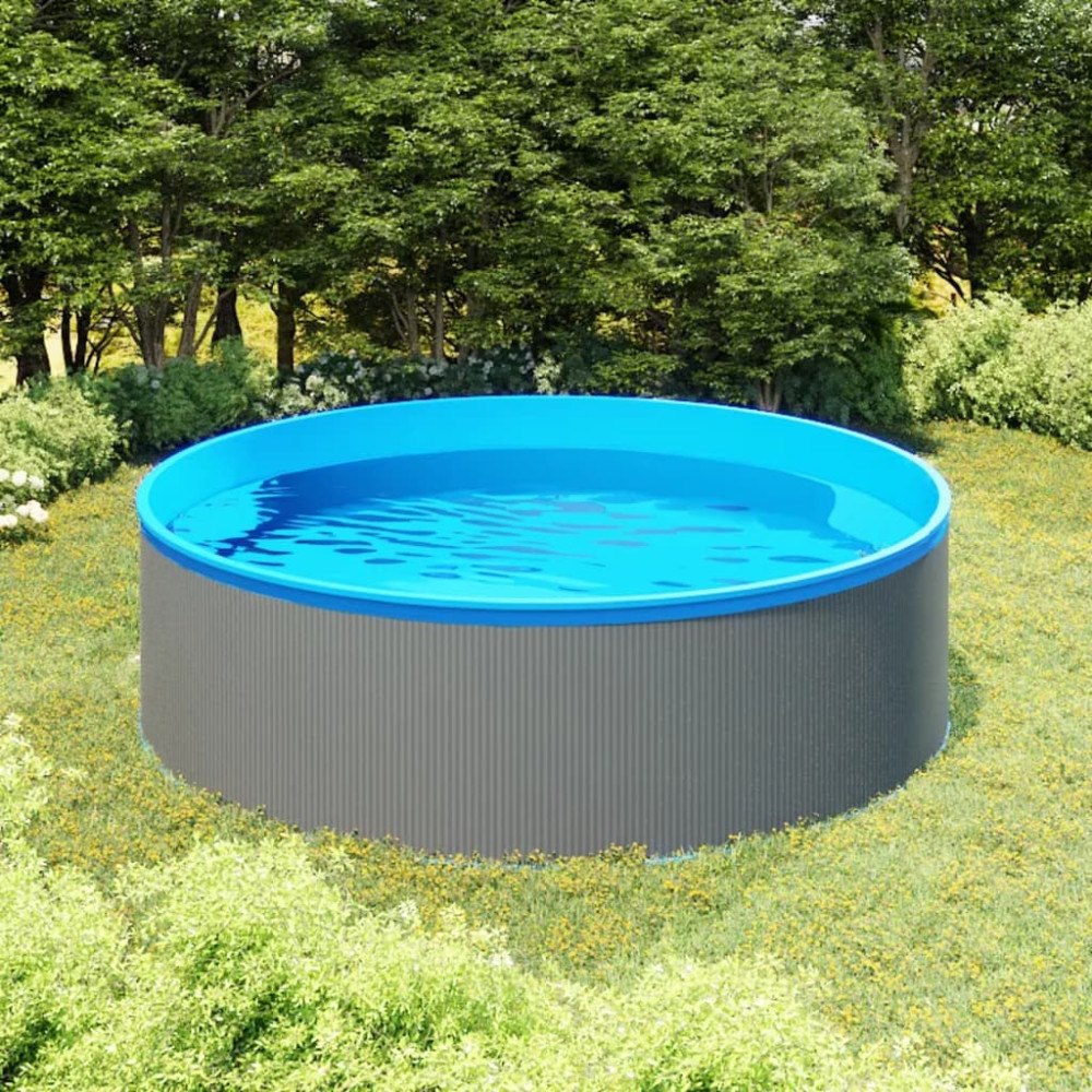 vidaXL Plaskpool 350x90 cm grå