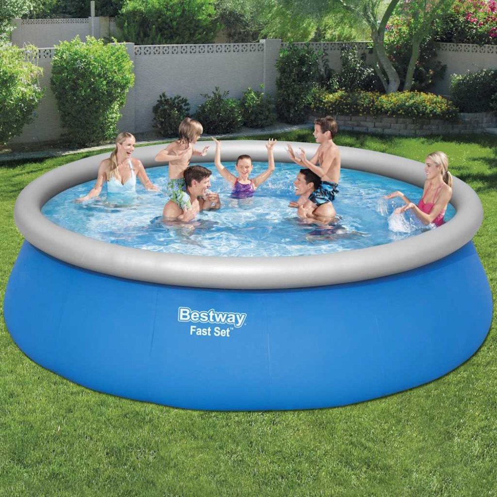 Bestway Bestway Uppblåsbar pool Fast Set rund 457x122 cm