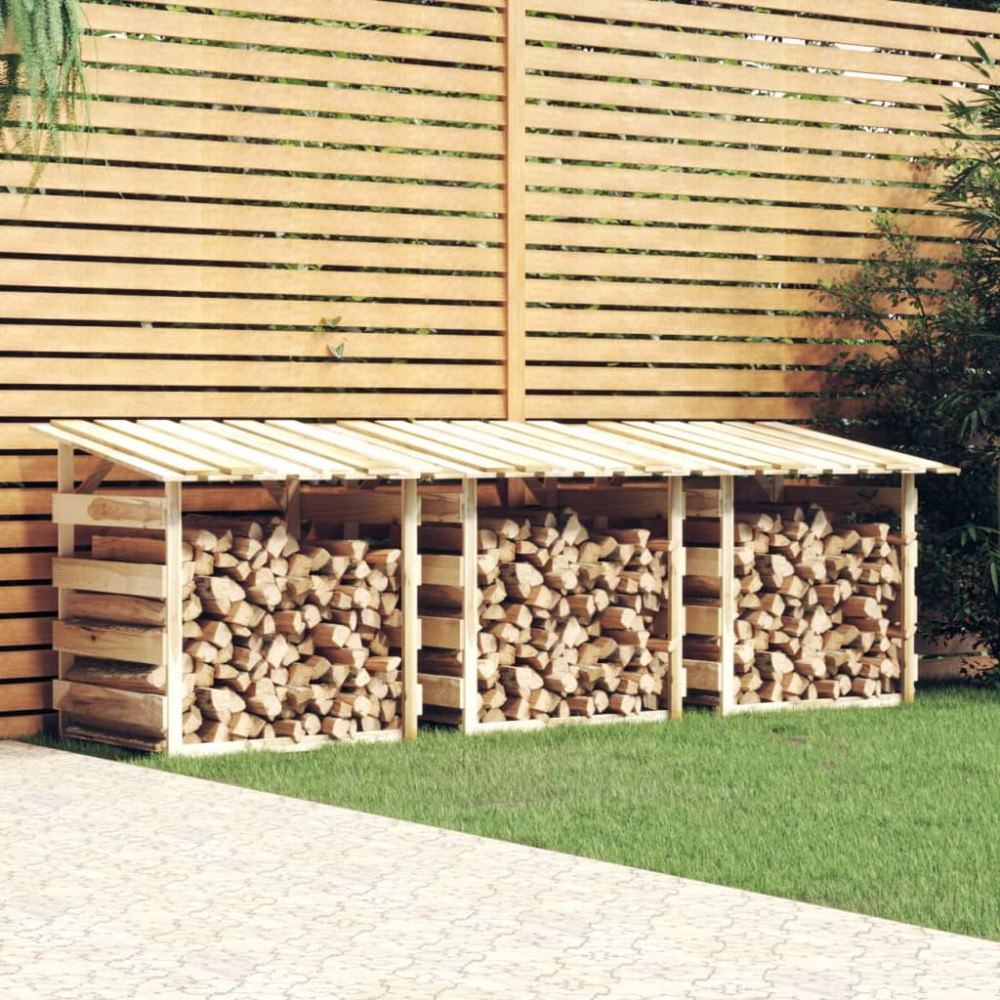 vidaXL Pergola med tak 3 delar 100x90x100 cm impregnerad furu