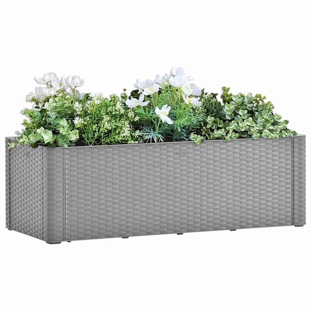 vidaXL Upphöjd odlingslåda med självbevattning grå 100x43x33 cm