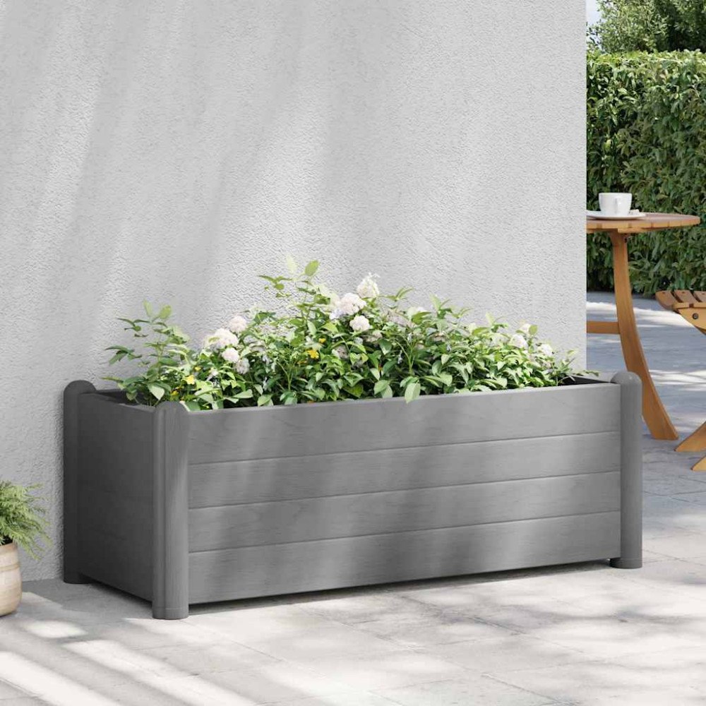 vidaXL Upphöjd odlingslåda PP stengrå 100x43x35 cm